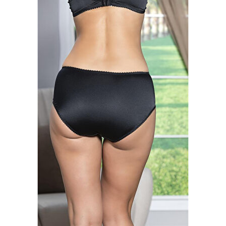 Saten Toparlayıcı Minimizer Sütyen Ve Yüksek Bel Slip Külot Takım Siyah (brf31521)