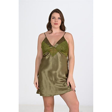 MARSiLYAN- Büyük Beden Haki Gecelik 2104