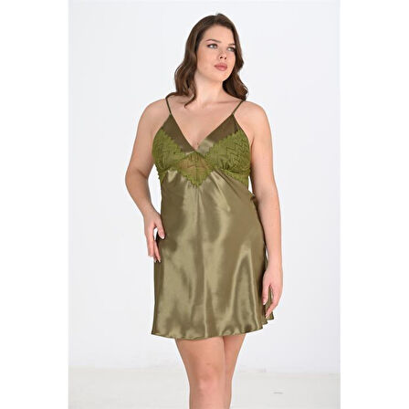 MARSiLYAN- Büyük Beden Haki Gecelik 2104