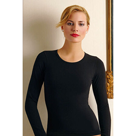 MARSiLYAN- Açık Yaka Uzun Kol T-shirt 2142