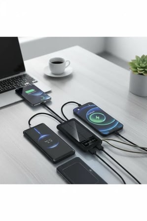 10000mah Güneş Enerjili Taşınabilir Şarj Cihazı - Çift Led Fenerli, Lcd , 2 Usb-C Powerbank