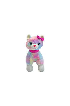Sevimli Sesli Kedi Miyavlayan Tokalı Kedi Peluş Oyuncak Uyku Arkadaşı 30 cm