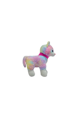 Sevimli Sesli Kedi Miyavlayan Tokalı Kedi Peluş Oyuncak Uyku Arkadaşı 30 cm