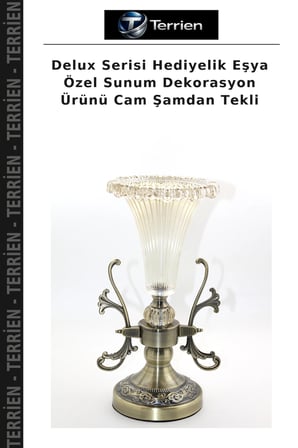 Delux Serisi Hediyelik Eşya Özel Sunum Dekorasyon Ürünü Cam Şamdan Tekli