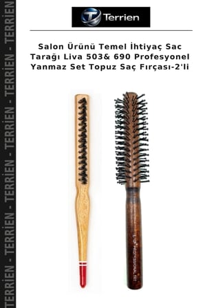 Salon Ürünü Temel İhtiyaç Sac Tarağı Liva 503& 690 Profesyonel Yanmaz Set Topuz Saç Fırçası-2'li