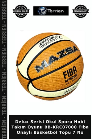 Delux Serisi Okul Sporu Hobi Takım Oyunu BB-KRC07000 Fıba Onaylı Basketbol Topu 7 No