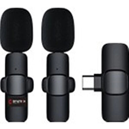 K9 Wireless İKİLİ  2  TYPE-C ANDORİD TELEFON VE TABLETLER İÇİN YAKA MİKROFONU