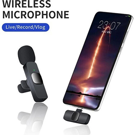 K9 Wireless İKİLİ  2  TYPE-C ANDORİD TELEFON VE TABLETLER İÇİN YAKA MİKROFONU