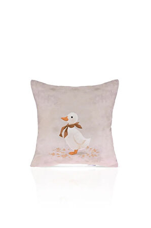 Autumn Duck Çizimli Sevimli Ördek Kırlent Kılıfı – 43x43cm