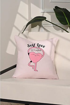 Self Love Yoga Kalpli İllüstrasyon Kırlent Kılıfı – 43x43cm