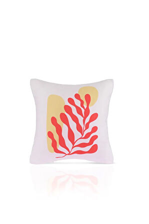 Coral Flow Modern Soyut Bitki Desenli Kırlent Kılıfı – 43x43cm