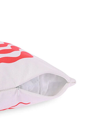 Coral Flow Modern Soyut Bitki Desenli Kırlent Kılıfı – 43x43cm