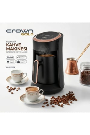 10 Adet Tek Hazneli Otomatik Türk Kahve Makinesi – 800W Hızlı Pişirme, 4 Fincan Kapasiteli, Dijital LED, Sesli Uyarı, 360° Kablosuz Taban, Turkish Coffee Maker