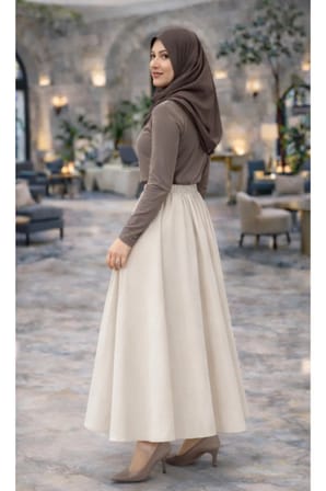 Uzun Etek Tesettür – Beli Lastikli Maxi Kloş Model