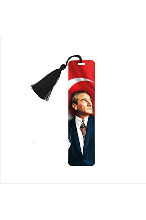 Mustafa Kemal Atatürk Baskılı, Püsküllü Kitap Ayracı (hediyelik Bookmark,ayraç-102)