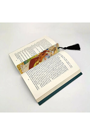 Şemsiyeli Kız Baskılı, Püsküllü Kitap Ayracı (hediyelik Bookmark,ayraç-112)