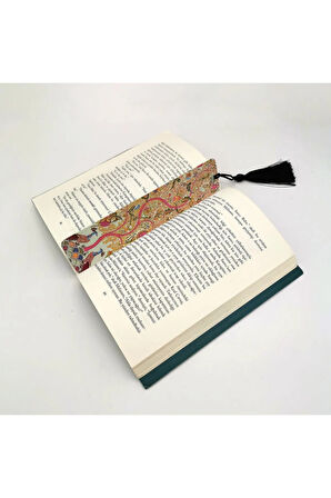 Tavuskuşu Ve Yaşam Ağacı Baskılı, Püsküllü Kitap Ayracı (hediyelik Bookmark,ayraç-121)