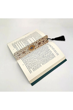 Rumi Desen Baskılı, Püsküllü Kitap Ayracı (hediyelik Bookmark,ayraç-126)