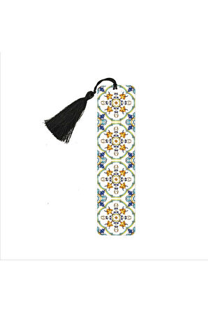 Italyan Desen Baskılı, Püsküllü Kitap Ayracı(hediyelik Bookmark,ayraç-132
