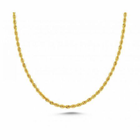  Altın Halat Zincir - 6,00mm - 55 cm - 14 Ayar 