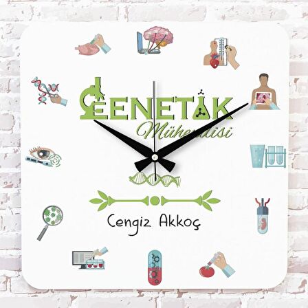 Genetik Mühendisine Hediye Ahşap Saat 33cm KA01-1017