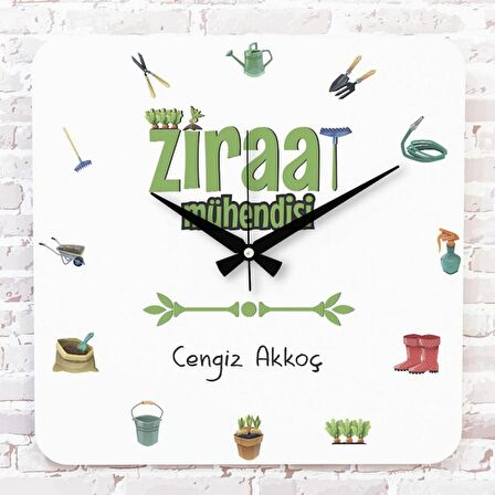 Ziraat Mühendisine Hediye Ahşap Saat 33cm KA01-1027