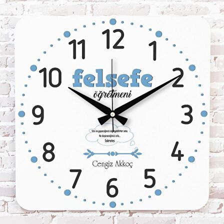 Felsefe Öğretmenine Hediye Ahşap Saat 33cm KA01-1041