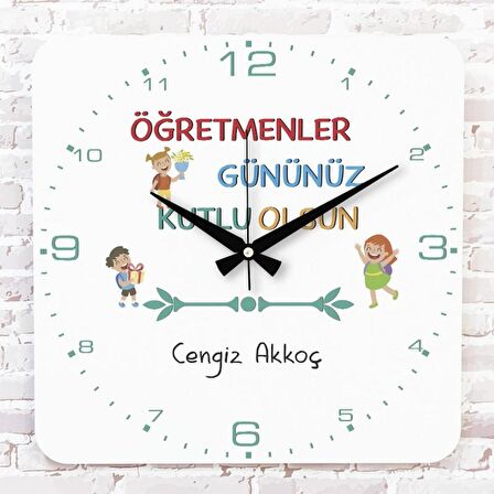 Öğretmenler Günü Hediyesi Ahşap Saat 33cm KA01-1065