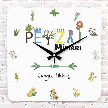 Peyzaj Mimarına Hediye Ahşap Saat 33cm KA01-1069