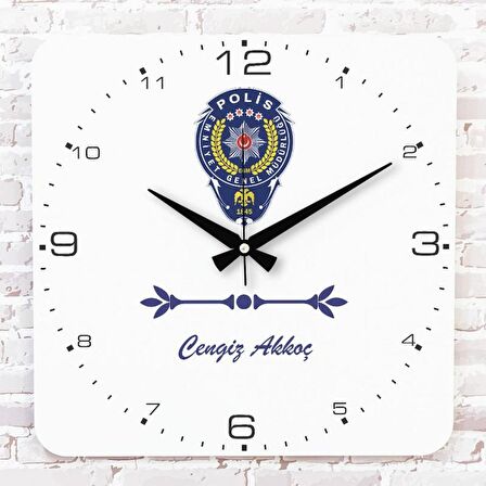 Polise Hediye Ahşap Saat 33cm KA01-1073