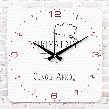 Psikiyatriste Hediye Ahşap Saat 33cm KA01-1075