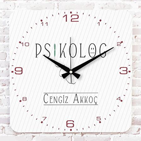 Psikoloğa Hediye Ahşap Saat 33cm KA01-1076