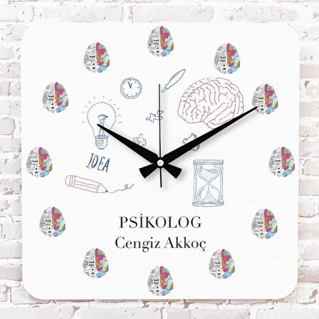Psikoloğa Hediye Ahşap Saat 33cm KA01-1078