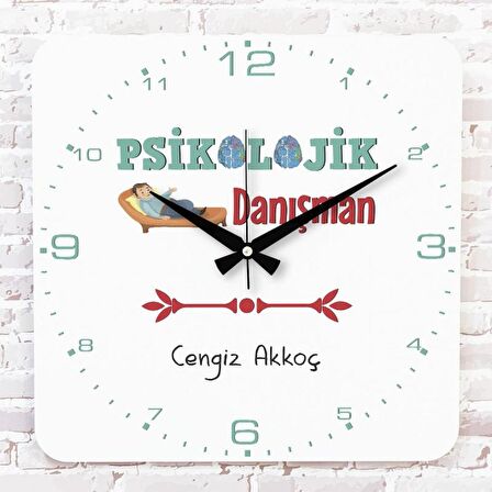 Psikolog Danışmana Hediye Ahşap Saat 33cm KA01-1080