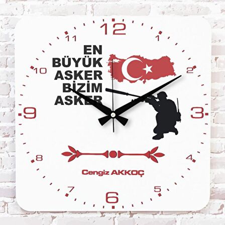 Askere Hediye Ahşap Saat 33cm KA01-1092