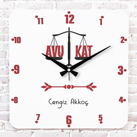 Avukata Hediye Ahşap Saat 33cm KA01-1093