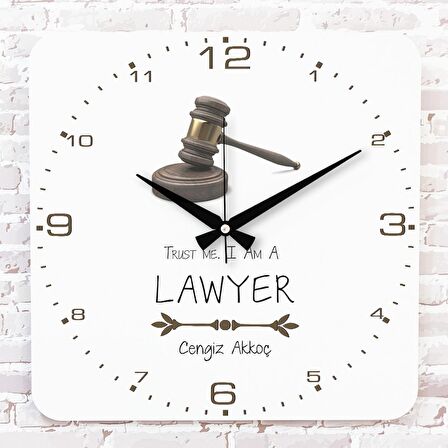 Avukata Hediye Ahşap Saat 33cm KA01-1096