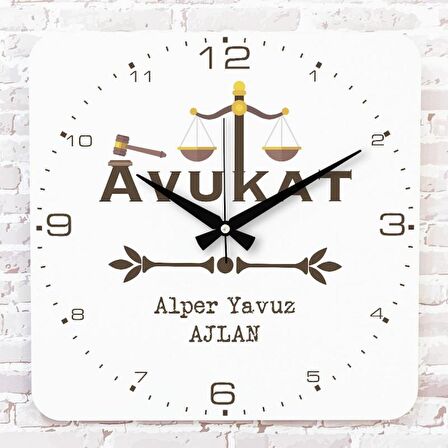 Avukata Hediye Ahşap Saat 33cm KA01-1098