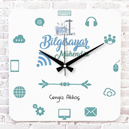 Bilgisayar Mühendisine Hediye Ahşap Saat 33cm KA01-1102