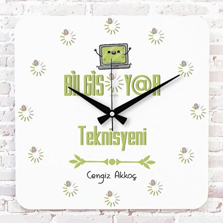 Bilgisayar Mühendisine Hediye Ahşap Saat 33cm KA01-1104