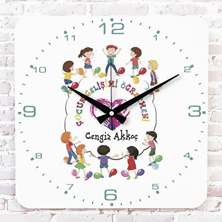 Çocuk Gelişimi Öğretmenine Hediye Ahşap Saat 33cm KA01-1117