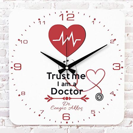 Doktora Hediye Ahşap Saat 33cm KA01-1126