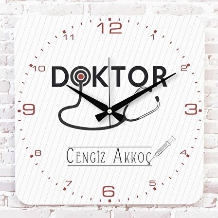 Doktora Hediye Ahşap Saat 33cm KA01-1127