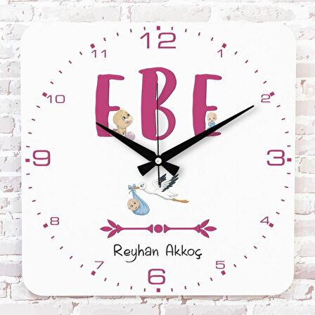 Ebeye Hediye Ahşap Saat 33cm KA01-1129