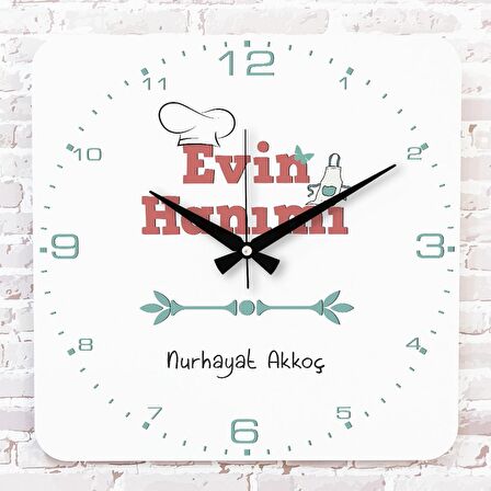 Ev Hanımına Hediye Ahşap Saat 33cm KA01-1138