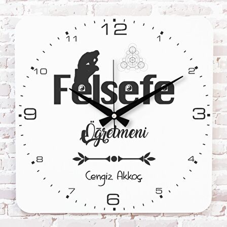 Felsefe Öğretmenine Hediye Ahşap Saat 33cm KA01-1139