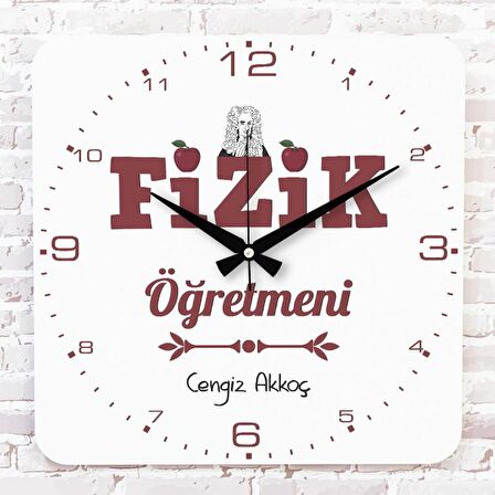 Fizik Öğretmenine Hediye Ahşap Saat 33cm KA01-1140