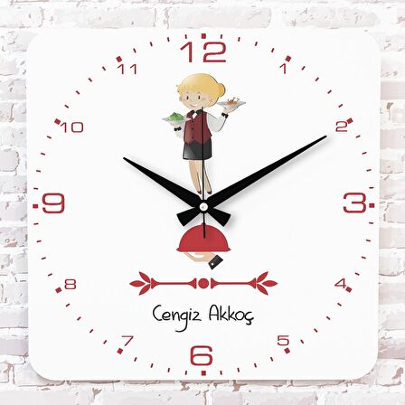 Garsona Hediye Ahşap Saat 33cm KA01-1144