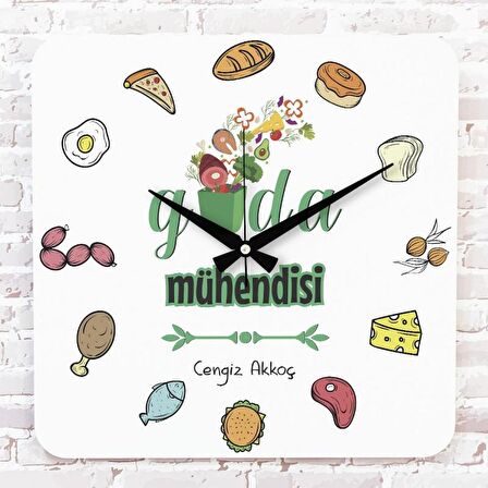 Gıda Mühendisine Hediye Ahşap Saat 33cm KA01-1150