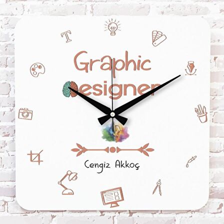 Grafikere Hediye Ahşap Saat 33cm KA01-1157